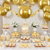 12Pcs Gold Round Foil Balloons, 22" 15" 10" Metallic 4D Party Decorations - Image 2
