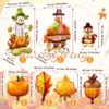 12Pcs Thanksgiving Foil Balloon Garland, Scarecrow, Turkey & Pumpkin Party Decorations - Image 4