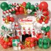 125Pcs Christmas Balloon Garland Kit, Red Green Gold Silver Arch with Cane & Star Foil Decorations - Image 5
