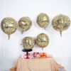 6Pcs Gold Silver Disco Ball Foil Balloons, 22" 4D Party Decorations - Image 4