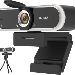 1080P Webcam with Mic Privacy Cover USB Plug-and-Play PC