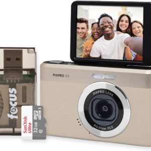 PIXPRO C1 13MP 1080P Digital Camera Tan with Accessories