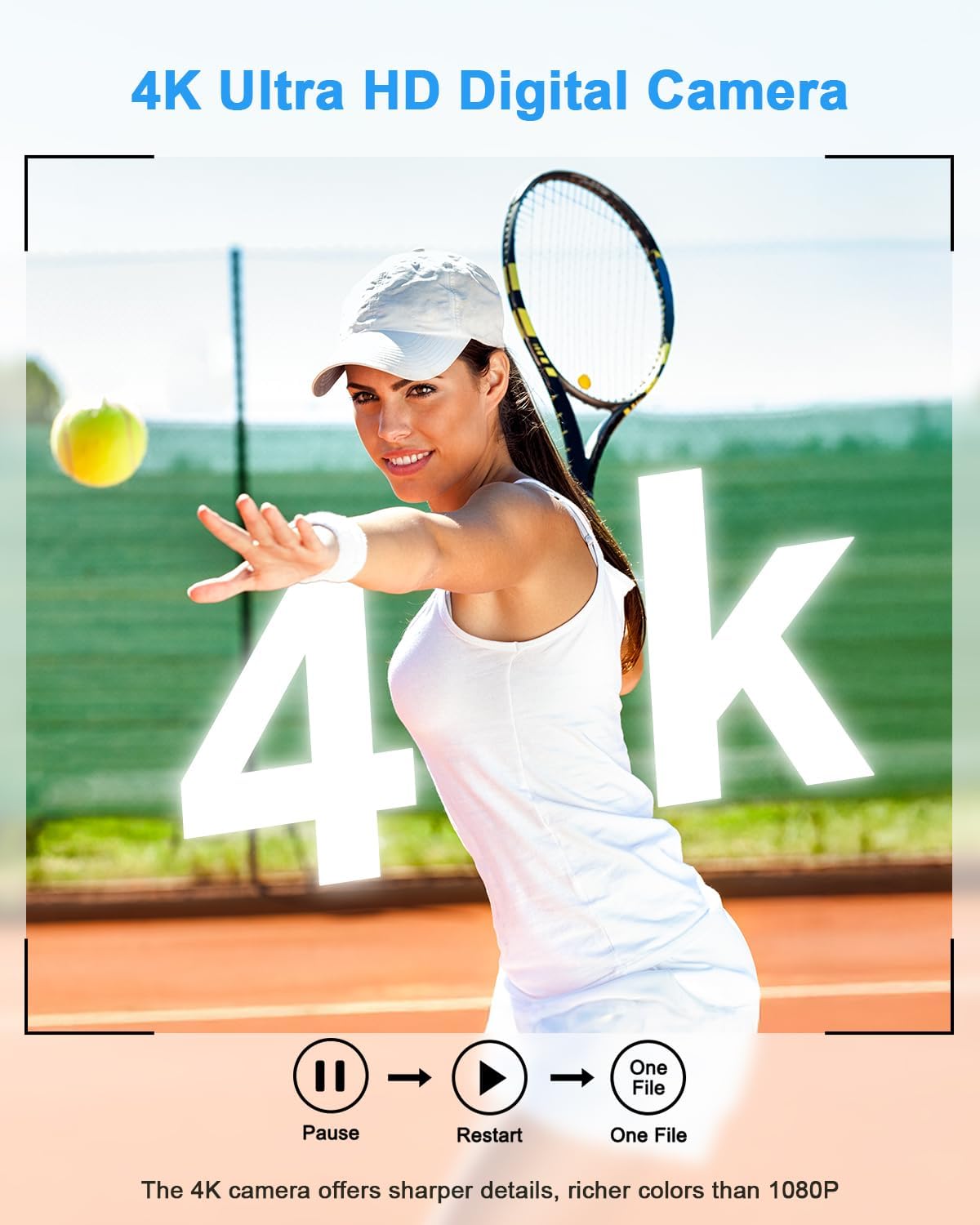 4K 64MP Digital Camera 16X Zoom Dual Lens Vlogging Bundle - Image 3